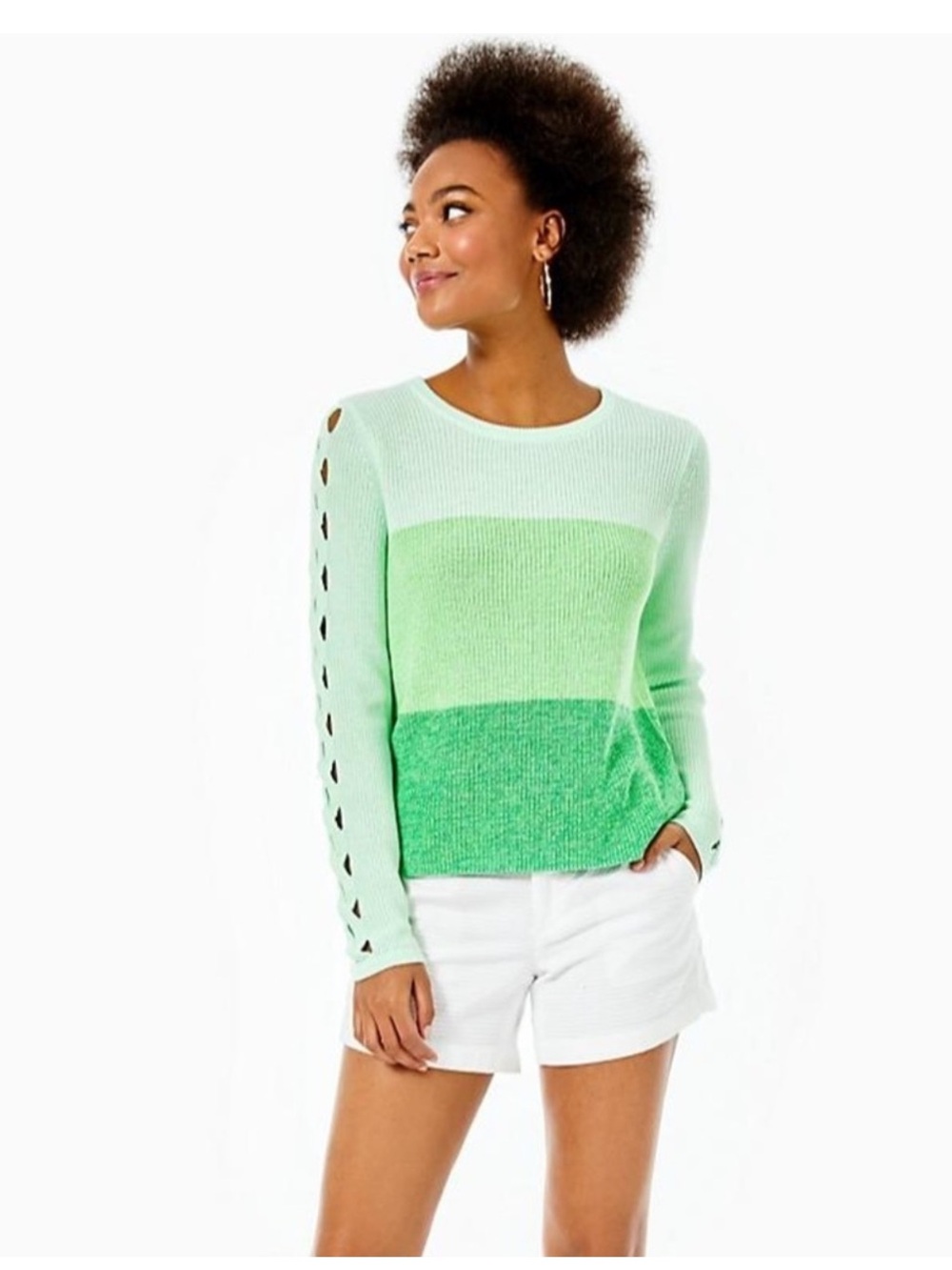 Lilly Pulitzer ombré green Cortina sweater